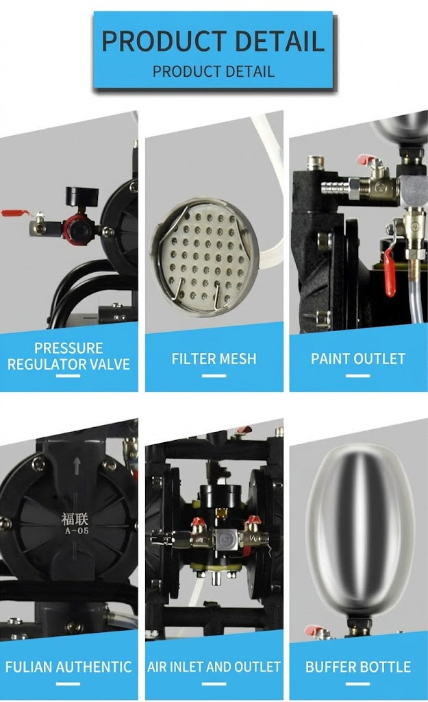 Fulian A10 A15Stainless Steel Pneumatic Diaphragm Pump